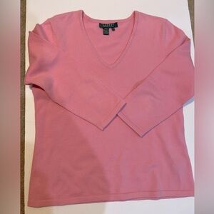Lauren by Ralph Lauren women’s summer sweater in bubble gum pink